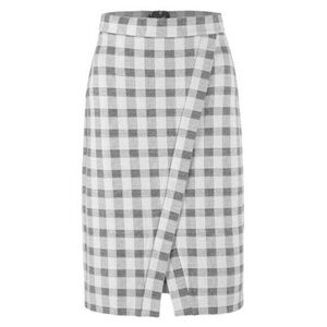 CAbi Checkered Plaid Gray Women's Skirt size 8